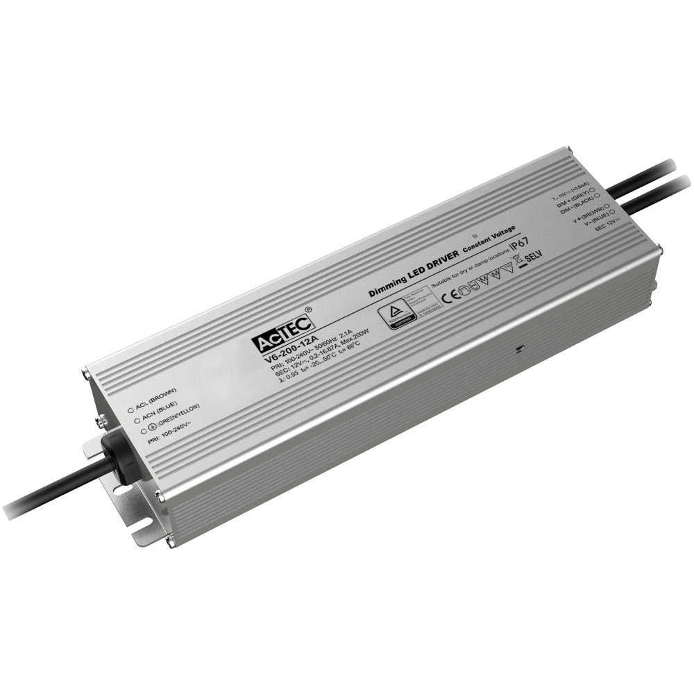 12V 200W 1-10V Dimming LED Driver (CV)