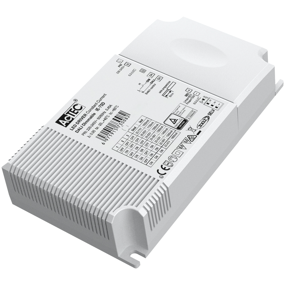 75W 1050mA-1600mA DALI Dimming LED Driver (CC)