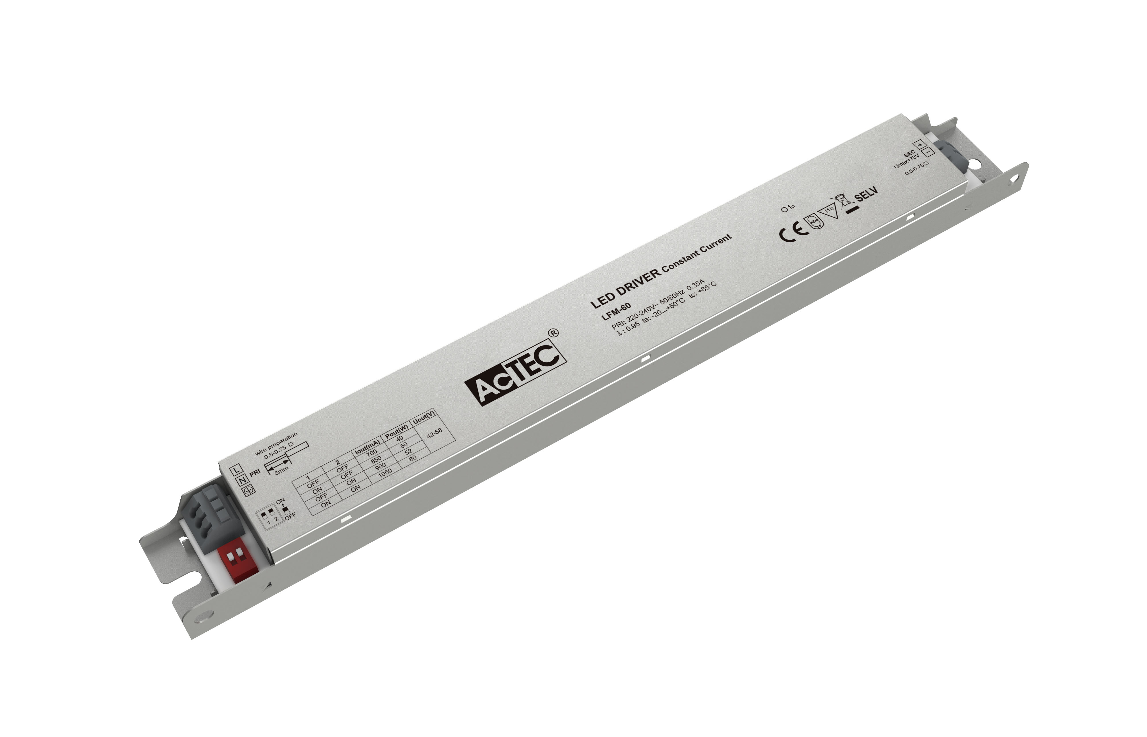 700-1050mA 60W LED Driver (CC)